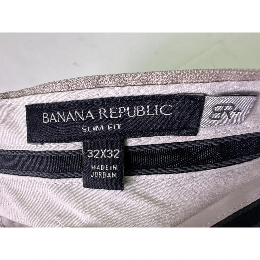 Banana Republic Slim Fit Chinos Mens Sz‎ 32x32 Tan Khaki Stretch Business Casual